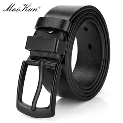 Maikun Herr Vintage Casual Bälte Svart Pin Spänne Student mångsidigt läder brett bälte