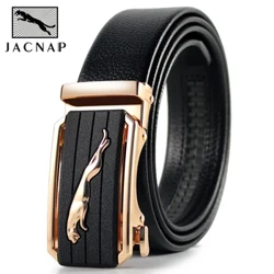 Cinturón de hombre con hebilla automática, cinturones de leopardo, informal, de negocios, de lujo, con hebilla de cocodrilo, cinturón de trinquete de cuero, cinturón de diseñador