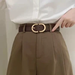 105cm Sabuk Fashion Wanita Sabuk Gesper Logam Sederhana kanggo Aksesoris Busana Jeans Setelan Ireng