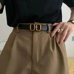 Mode PU-läderbälte för kvinnor Designer metallspänne midjerem Kvinnlig jeansklänning Byxa All match dekorativt midjeband