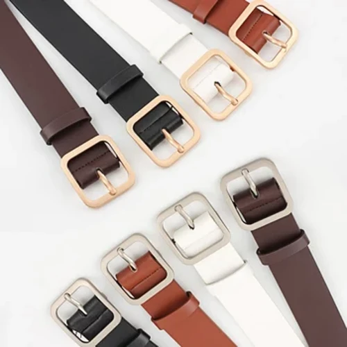 90-110cm Ibhande Elibanzi Lesikhumba Esinqeni Ikhwalithi ephezulu Amabhande Abesifazane Abayi-Square Pin Metal Buckle For Women Waistband IJeans Belt Cinturon Mujer