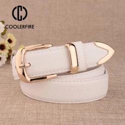 Thời Trang Nữ Dây Da Cao Cấp Khóa Vàng Phù Hợp Nhất Đầm Jeans Thắt Lưng Cho Nữ LB2146
