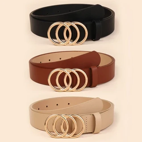 Aýallaryň moda köptaraply kemeri üçin üç sany halka garyndysy tokly bezegli 1 sany zenan guşagy