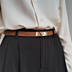 Thời Trang Có Thể Điều Chỉnh Thiết Kế Thắt Lưng Nữ Cao Cấp Thương Hiệu Cao Cấp Da Màu Trắng Mỏng Dây Corset Màu Nâu Dây Thắt Lưng