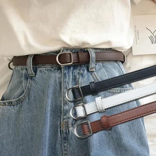 Mote Luksus uten hullspenne for kvinner Belte Luksus Designerbelter Jeans Dekorativ kvinnekjole Tynn PU-skinn midjestropp
