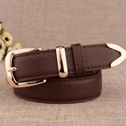 Thời Trang Nữ Da Thật Chính Hãng Da Thắt Lưng Khóa Vàng Cao Cấp Phù Hợp Nhất Đầm Jeans Thắt Lưng Cho Nữ