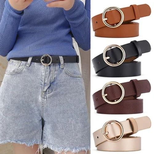 Mkanda wa Wanawake Mkanda wa Mviringo wa Kimitindo Wenye Jeans Suruali ya Mizigo Skirt Nyembamba Mkanda laini wa Pu Mkanda wa Nafuu Mpya