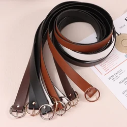 1Pc 100CM Dây Da Thời Trang Thắt Lưng Vòng Tròn Kim Loại Khóa Dây Thắt Lưng Quần Thắt Lưng Trang Trí Nữ Quần Áo Phụ Kiện Đi Kèm