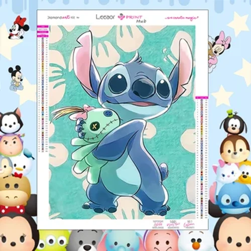 Stitch Disney Tranh Gắn Đá Tặng Dễ Thương Lilo Và Stitch Hoạt Hình Full Khoan Chữ Thập Bộ Dụng Cụ Khảm Thêu Trang Trí Nhà Cửa