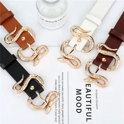 Mga Sinturon ng Mamahaling Brand para sa Babae Mataas na Kalidad na Makintab na Rhinestone Waist Soft Leather Strass Snake Buckle Jeans Belt Pambabae Waistband