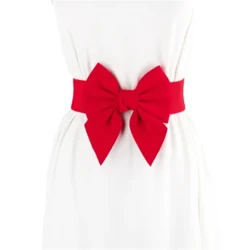 Cinturón de Lazo Rojo elástico para mujer, cinturones con lazo, vestidos de fiesta, decoración de ropa Punk, accesorios que combinan con todo, 2022