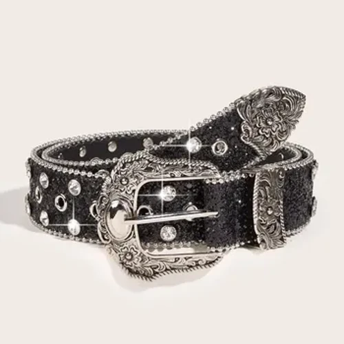 Phụ nữ Sequin & Đá Trang trí Thắt lưng hình học Khóa thời trang để trang trí trang phục