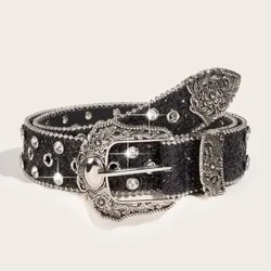 Phụ nữ Sequin & Đá Trang trí Thắt lưng hình học Khóa thời trang để trang trí trang phục