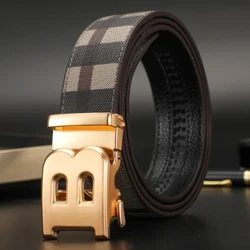 Yeni Moda Kemer erkek B Mektup Otomatik Toka 3.5 cm Geniş Erkek Deri Rahat Kemer kot Yüksek Kaliteli Ceinture Homme