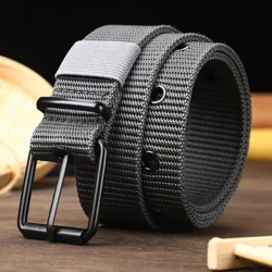 Thắt lưng vải đục lỗ, thắt lưng nam khóa kim, thanh niên học sinh Hàn Quốc, thắt lưng jeans đa năng, huấn luyện quân sự, mở rộng