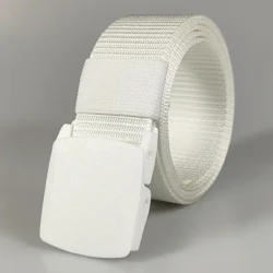 Fehér automata csat Nylon hadsereg taktikai férfi öv katonai derékvászon öv kültéri pántos utazó farmernadrág fekete övek nőknek