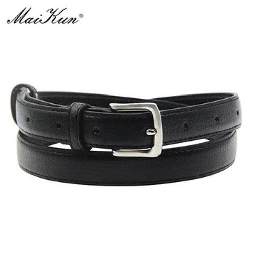 MaiKun Ceinture en cuir slim pour femme, couleur unie, boucle ardillon, simple, petite taille, costume d'affaires, taille décontractée