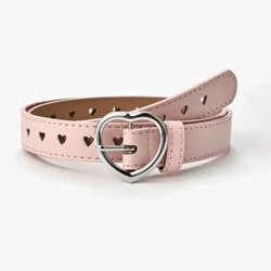 เด็กเข็มขัดหนัง Faux เด็กน่ารักหัวใจเข็มขัดสำหรับสาวเข็มขัด Love Heart ตาไก่ Grommet เข็มขัดเอว