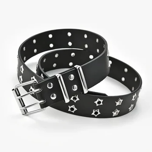 Ibhande Labesifazane Le-Star Eye Rivet Inalithi Ekabili Inalithi Yezinaliti Ibhande Lemfashini Ibhande Labesilisa Ibhande le-PU Lesikhumba Ibhande le-Hip Hop Punk Rock Isitayela seJeans