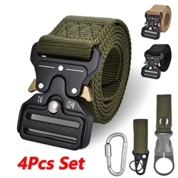 Snabbkoppling Taktiska bälten Herr Militär canvas midjeband med vattenflaska hängande krok Karbinhakar Utomhus Jaktutrustning Kit