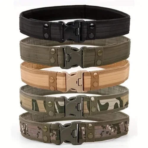 Duaithníocht Allamuigh Crios Oirbheartaíochta Míleata Oxford Cloth Belt Sléibhteoireachta Búcla Plaisteach Leathan Míleata Waist Belt Workbelt