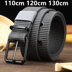 Cinturón de lona con hebilla para hombre y mujer, cinturón de cuero con hebilla para deportes al aire libre, cinturón moderno para mujer, cinturón vaquero, 110/120/130cm