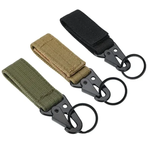 Outdoor Tactical Carabiner Nøkkelveske Tilbehør Multifunksjonell beltespenne Nylonvev