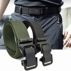 Herrbälte Automatiskt metallspänne Nylon Canvas Webbing-bälte för utomhusbruk, nylonbälte med klickspänne