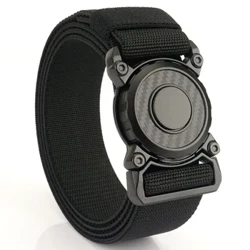 Cinturones giratorios de Metal con hebilla enchufable para hombre, cinturón táctico de nailon resistente al desgaste, cinturón multifuncional para trabajo al aire libre y caza, 2023