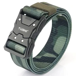 Männer Taktesch Gürtel Arméi Outdoor Juegd Taktesch Militär Canvas Multi Funktioun Kampf Iwwerliewe Héich Qualitéit Marine Corps Nylon