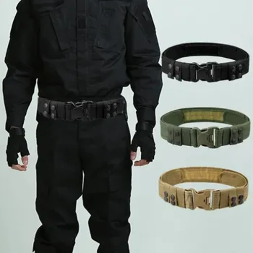 1 pc Sabuk Taktis Luar Ruangan, Penggemar Militer Sabuk Nilon, Keamanan Gunung Sabuk dengan Gesper Plastik Lebar