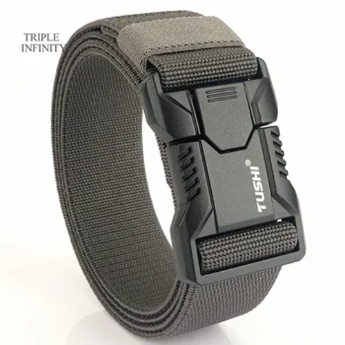 Rychloupínací přezka z hliníkové slitiny Taktický opasek Odolné elastické plátěné opasky Pro muže Outdoor 125 cm Stretch Army Belt Training