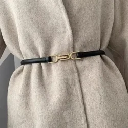 قابل للتعديل بولي Leather جلد السيدات أحزمة فستان نحيل رقيقة المرأة أحزمة وسط حزام الذهب اللون مشبك أحزمة الإناث pasek damski