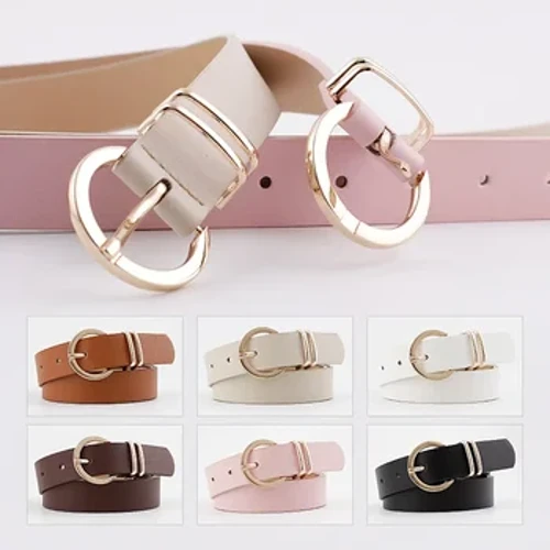 Designer Mataas na Kalidad Babae Itim Kayumanggi Puti Pink Wild Pantalon Pambabaeng Sinturon Cowgirl Western Belt para sa Babae Cintos De Mujer