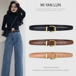 Lyxdesigner kvinnor Bälte Äkta Läder Dammode Metall Bälte Spänne Midjeband 3 färger Hög kvalitet Trend Bälte Dam Nytt