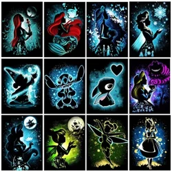 Pintura diamante ponto disney princesa 5d diy completo redondo/quadrado mosaico bordado decoração do quarto das crianças presente artesanal