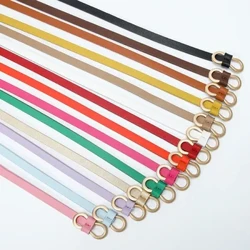 Multi-color Women Fashion Thin Belt Casual Decoration Dress Shirt 8-character buckle Small Belts Solid Pu Leather Ladies Belts