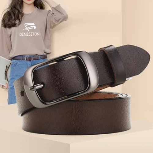 Dinisiton novo cinto de couro genuíno feminino para cinta casual all-match senhoras cintos ajustáveis ​​designer marca de alta qualidade