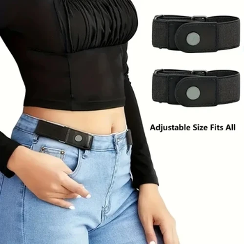 2 Pcs/set Tanpa Gesper Sabuk Elastis untuk Wanita Pria Unisex Peregangan Sabuk untuk Celana Jeans Kasual Gesper Gratis Adjustable Sabuk Tak Terlihat