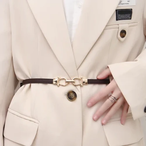 ʻO nā kāʻei lahilahi hiki ke hoʻoponopono ʻia no nā wahine ʻaʻahu ʻaʻahu wīwī ʻaʻahu ʻaʻahu kāʻei pūhaka Metal Hook Buckle Waistband