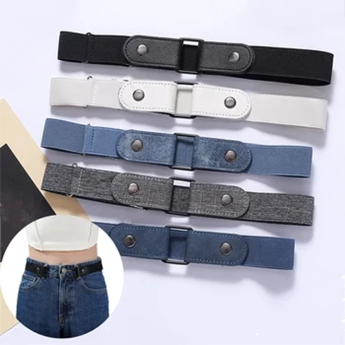 Band Waist Elastig Ymestyn Addasadwy Newydd Gwregysau Anweledig Heb Bwcl ar gyfer Menywod Dynion Jean Pants Gwisg Dim Bwcl Hawdd i'w Gwisgo