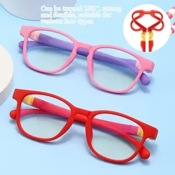 Kính Chống Ánh Sáng Xanh Trẻ Em Kính Silicon Có Thể Tháo Rời Trẻ Em Bé Trai Bé Gái Kính Mắt Máy Tính Khung Siêu Nhẹ Bảo Vệ Mắt Kính Mắt