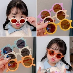 Kính râm trẻ em, Gọng tròn kiểu Inset, Kính râm cho bé 1-7 tuổi, Che nắng cho trẻ em, Chống nắng Anti-UV400 Очки