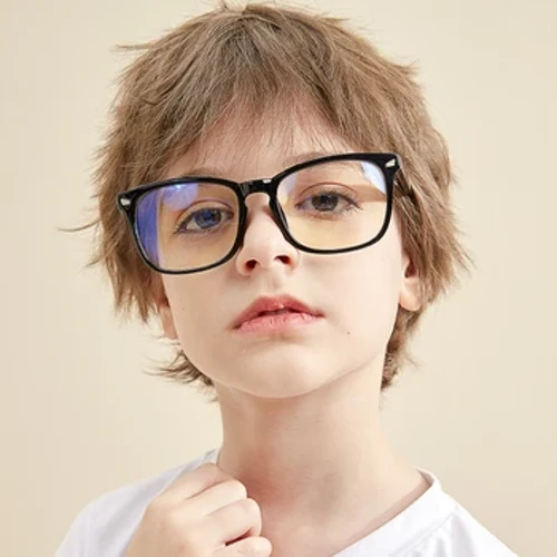 Neue Kinderbrille mit Blaulichtfilter, quadratischer Rahmen, Jungen und Mädchen, Anti-Blaulicht-Computerbrille