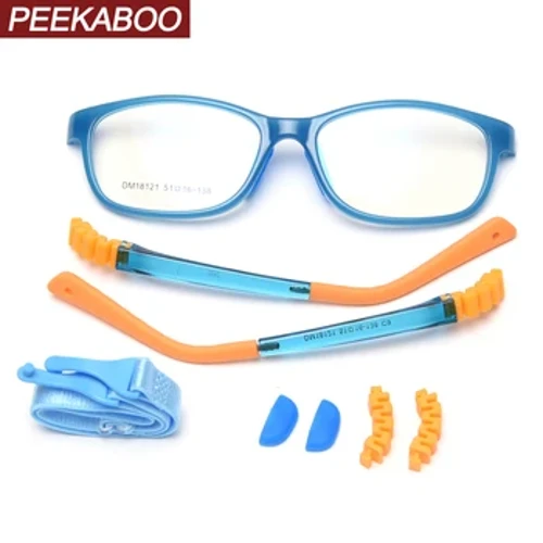 Peekaboo silikonske četvrtaste naočale za dječake prozirne leće tr90 plavi ružičasti okvir optičkih naočala za djevojčice za djecu ultraligt