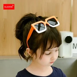 Çocuk Güneş Gözlüğü Erkek Kız Boy Kare Güneş Gözlükleri 2023 Trendy Bebek Güneş Gözlüğü Çift Renkli Çerçeve Çocuk Moda Gölge 1 Adet