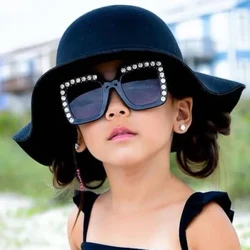 2022 Merek Kebesaran Berlian Kacamata Anak-anak UV400 Kacamata Matahari Bingkai Besar Kacamata Bayi Laki-laki Anak Perempuan Kacamata Hitam Oculos Kacamata Kacamata
