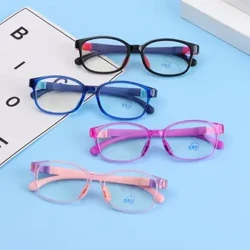 Anti Blo Liicht Kanner Brëller Square Kanner Jong Meedercher Computer Transparent Blockéieren Reflektéierend Brëll Silikon Soft Frame