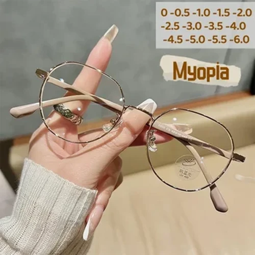 Gloiní Só Myopia Fabhraí Clasaiceach Solas Frith-ghorm Seanré Mná Fir Lúide Oideas Súl Diopter le 0 -0.5To -6.0
