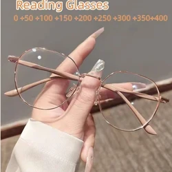 Fir Mná Mná Gloiní Léitheoireachta Lionsa HD Retro Presbyopia Eyewear Eyeglasses Faisean Frith-ghorm Solas Oideas fadradharcach +1.0 +4.0